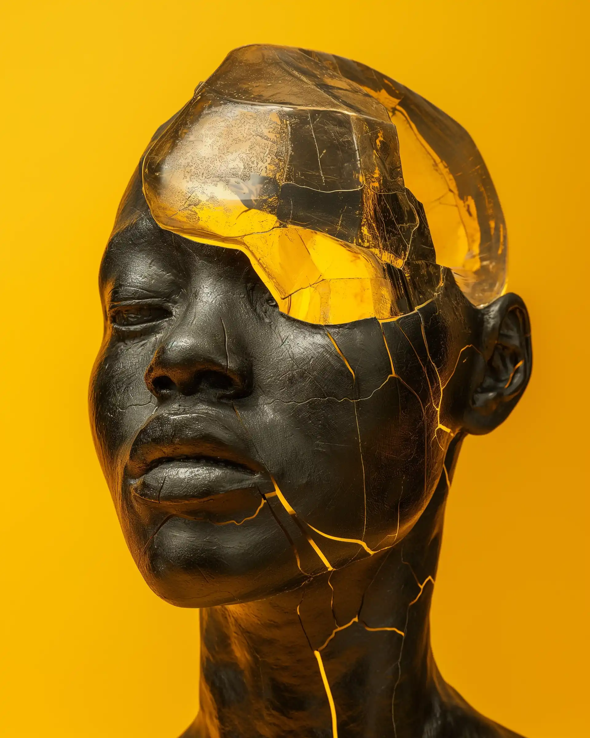 Glass Ball Portrait Sculpture