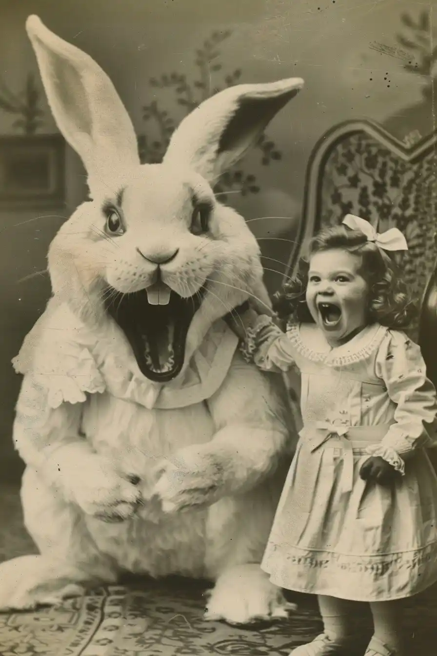 Vintage Creepy Easter Bunny