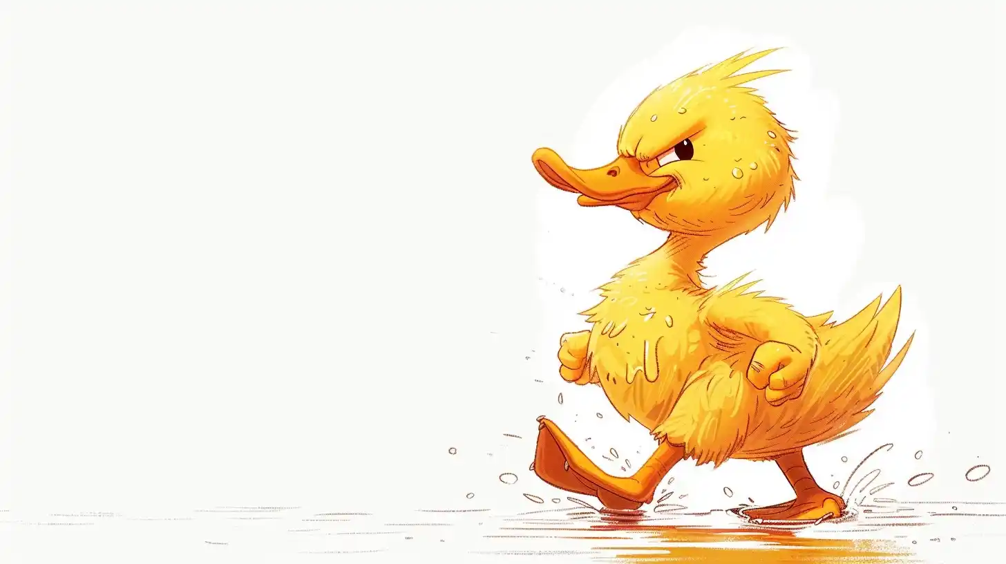 Clean Yellow Duck Cartoon