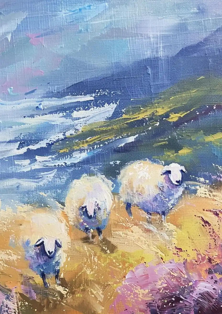 Colorful Sheep Seascape