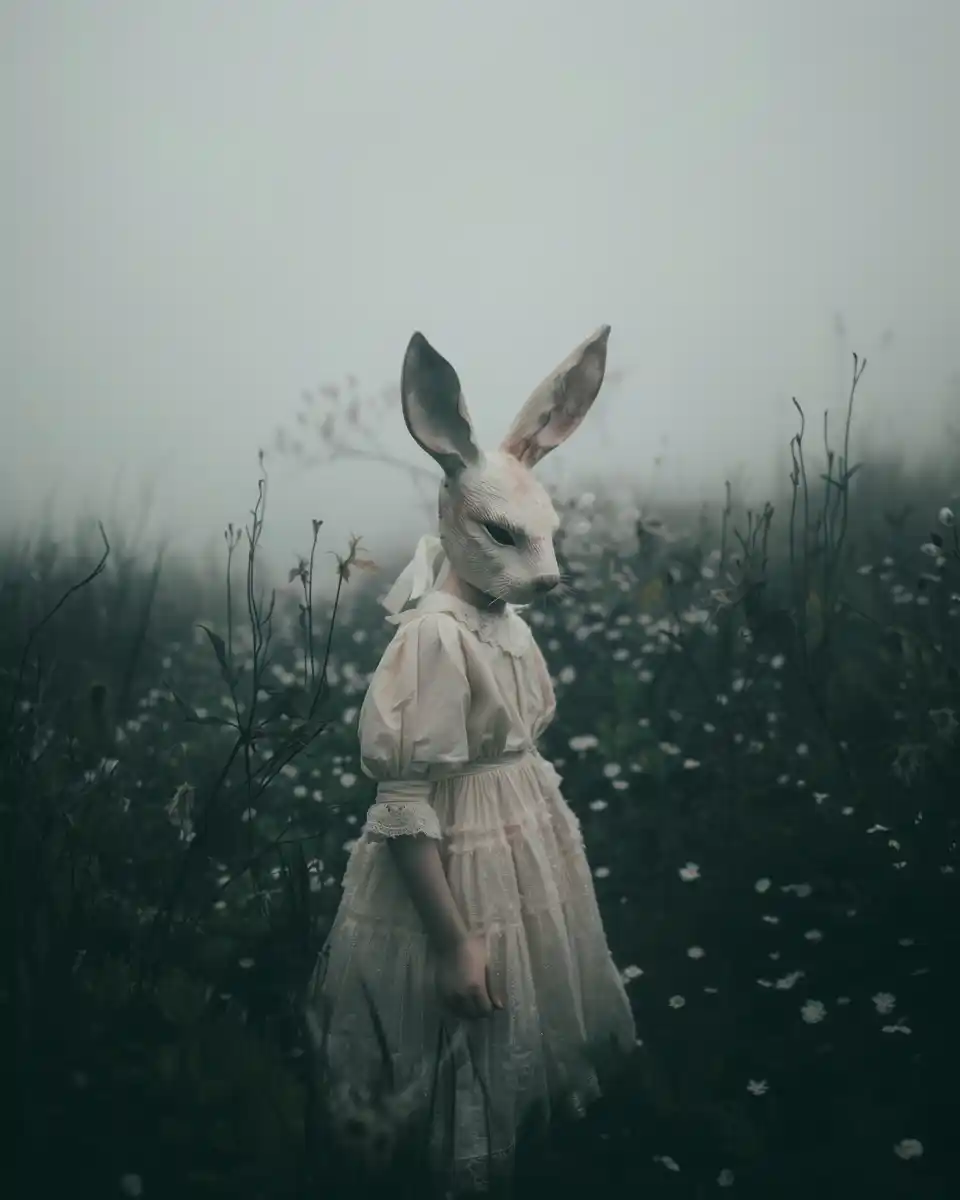 Eccentric Rabbit Mask Portrait