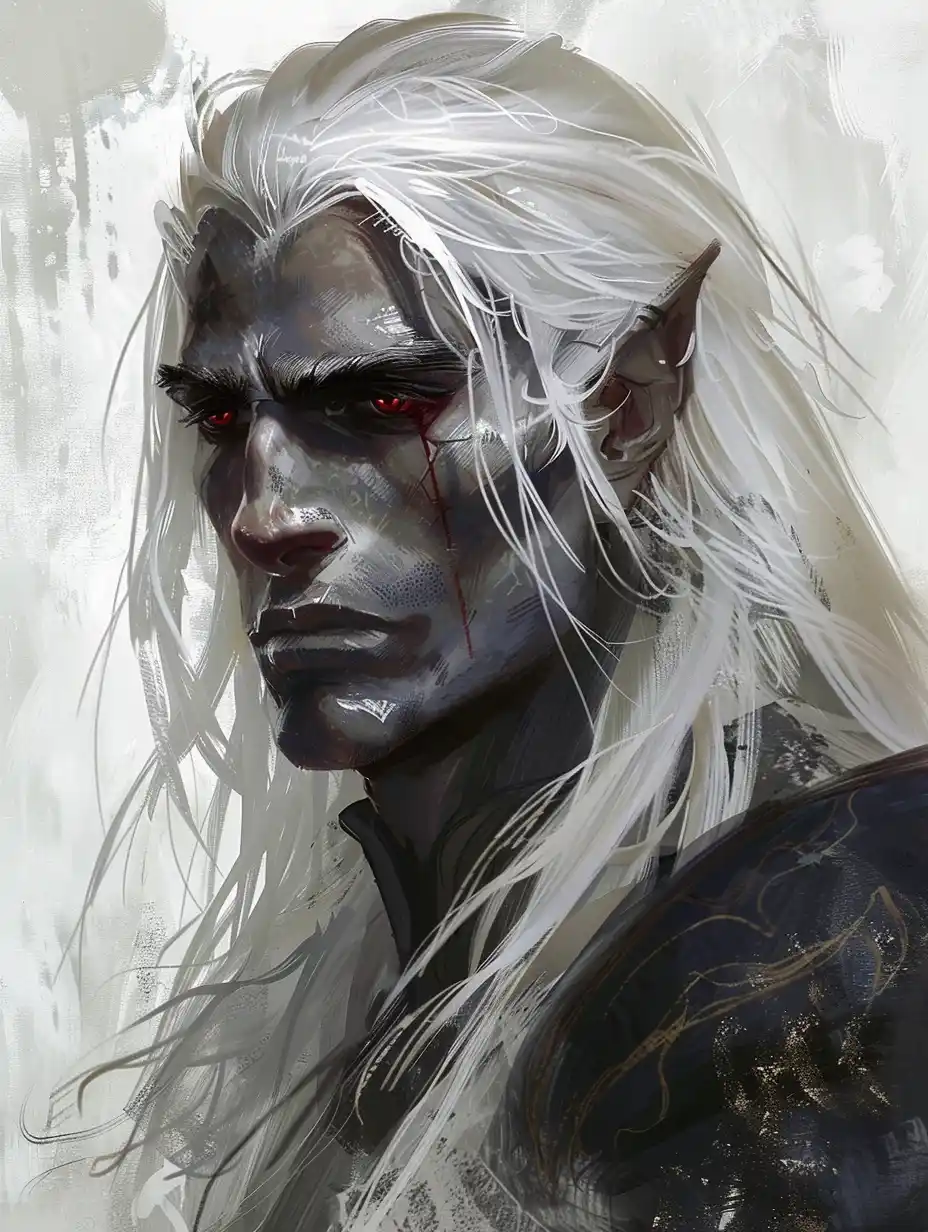 Serious Drow Portrait