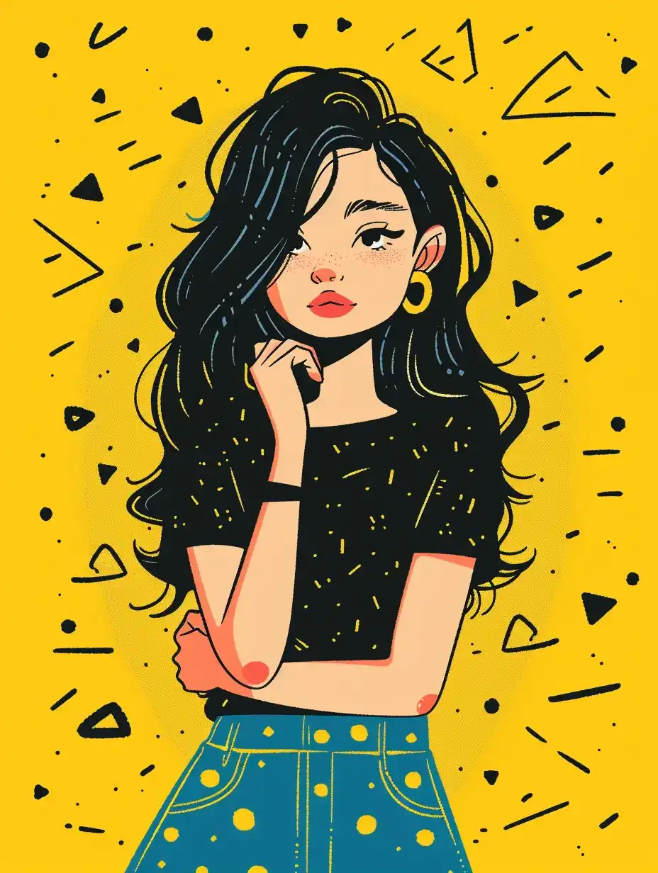 Doodle Girl in Haringesque