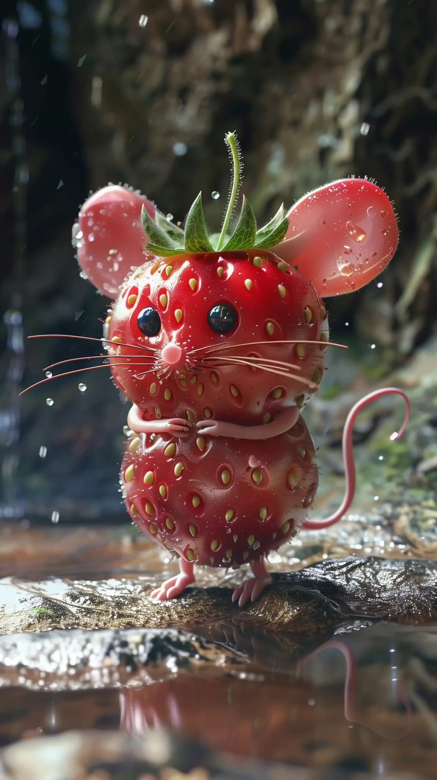 Strawberry Mouse in Cave