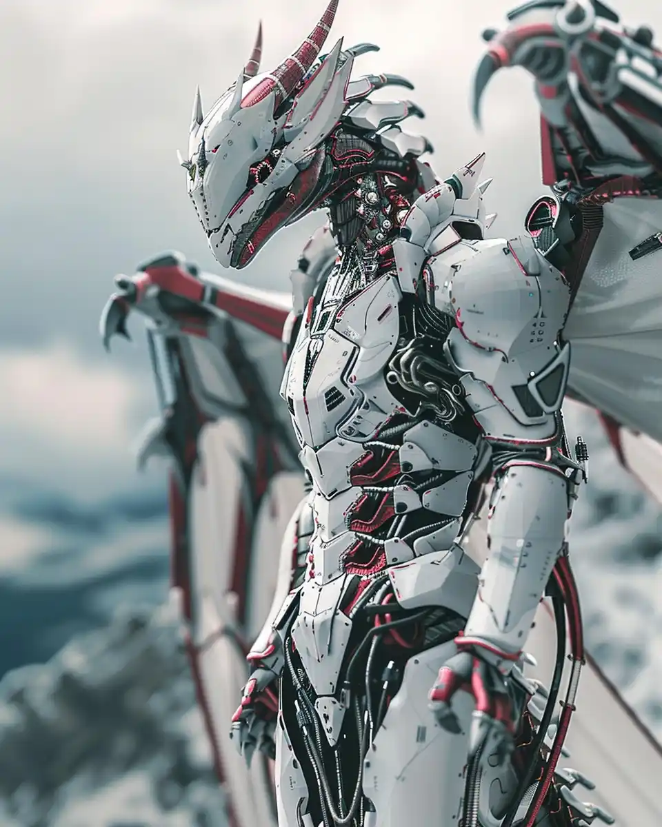 Cyborg Dragon in Alien World