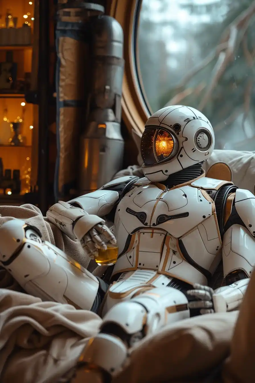 Chrome Robot Relaxing
