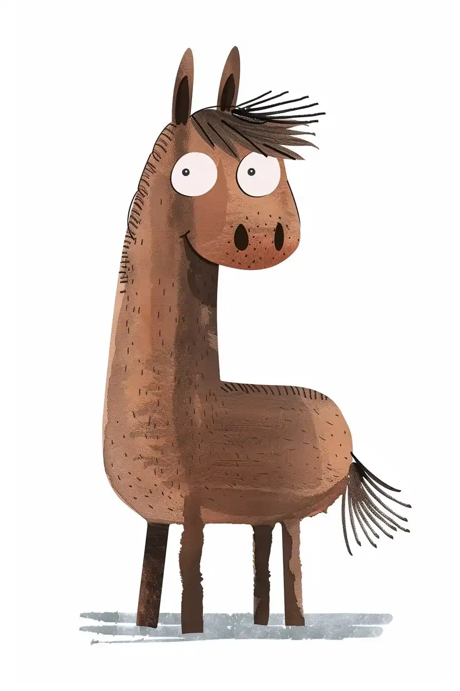 Whimsical Cartoon Horse