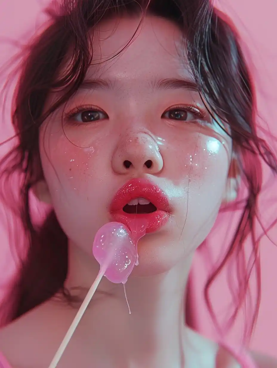 Korean Girl with Pink Candy
