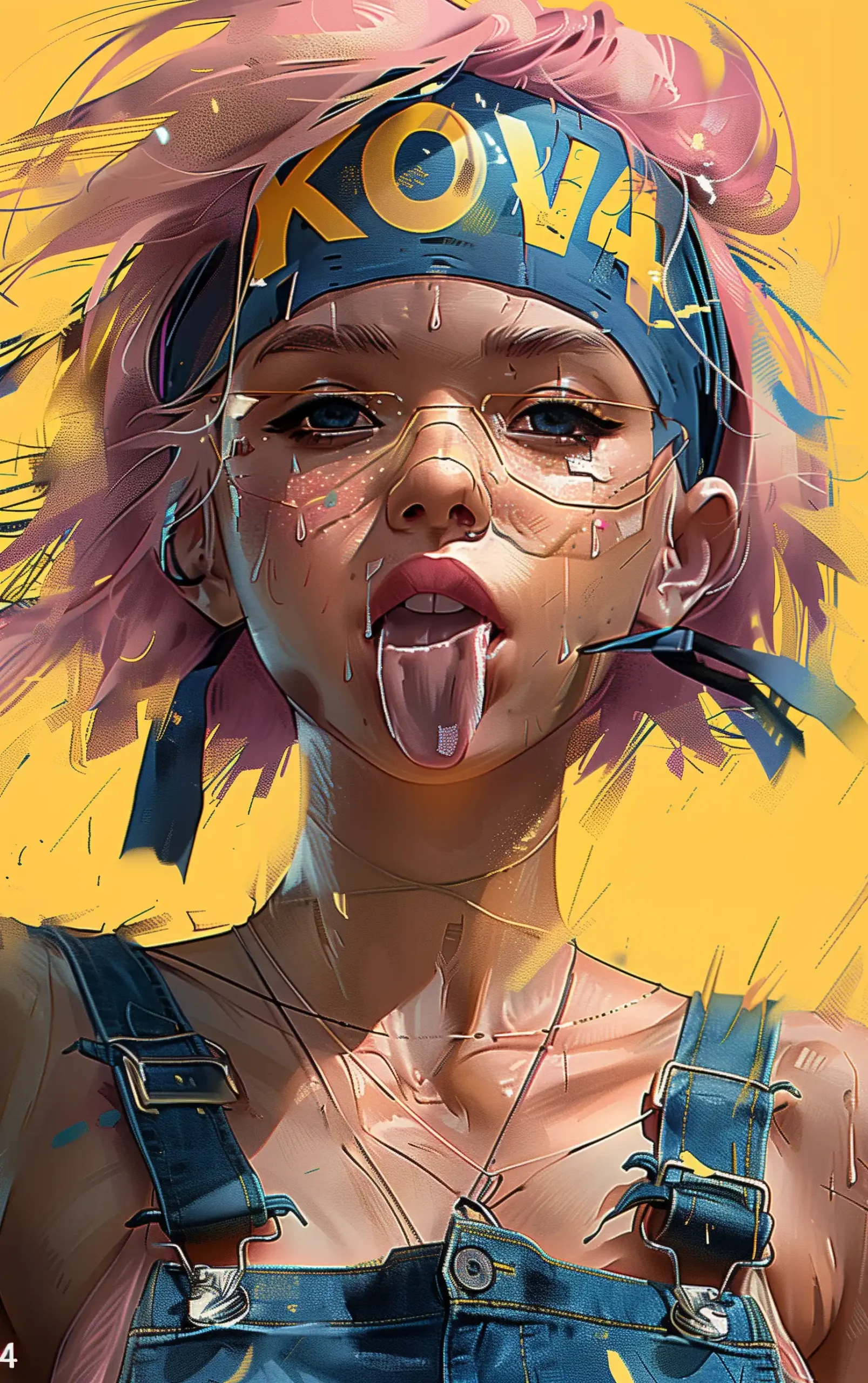 Tongue-Out Character with KOV4 Headband