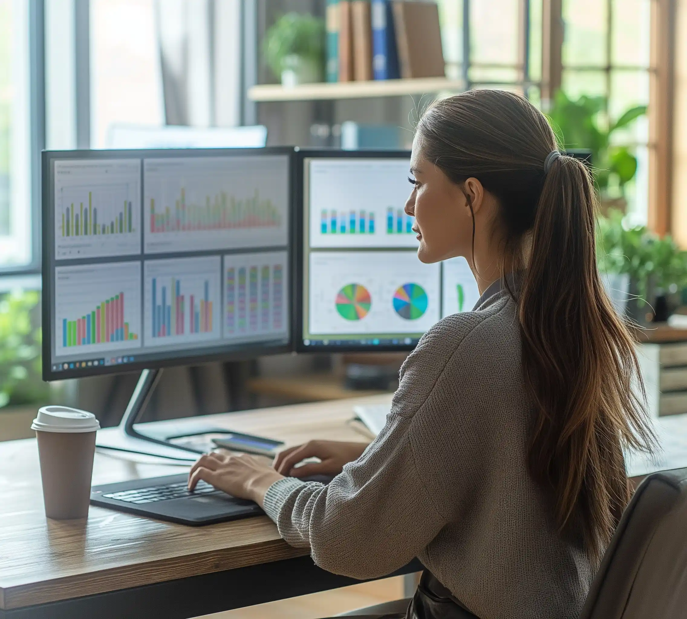 Tech-Savvy Woman at Desk