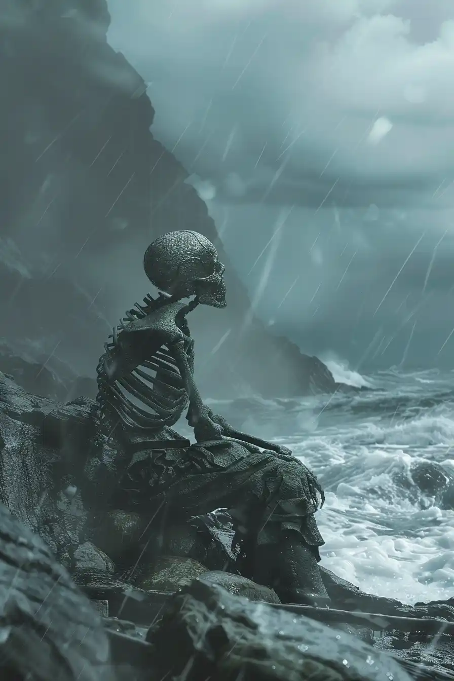 Raw Pirate on Rock