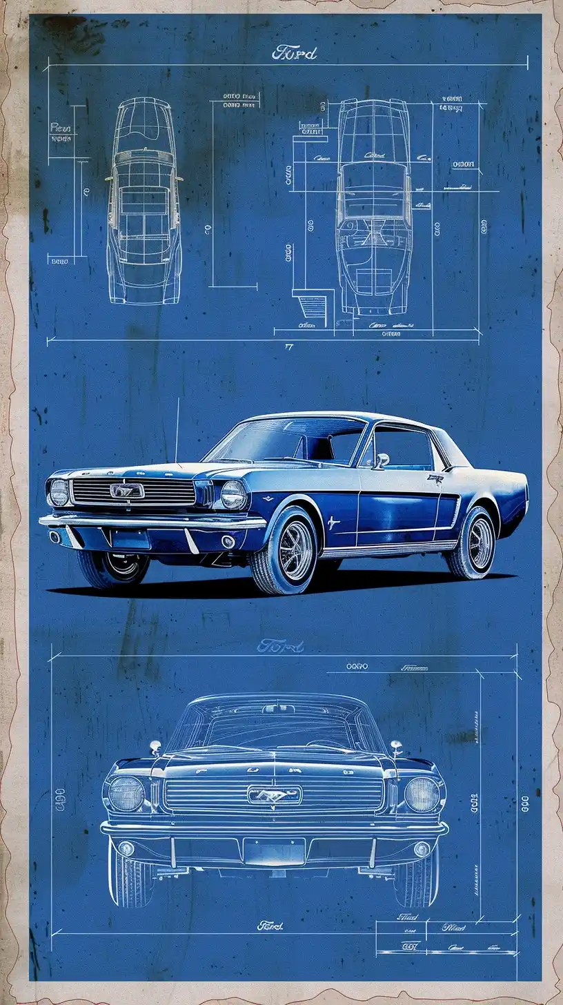 Vintage Mustang Blueprint