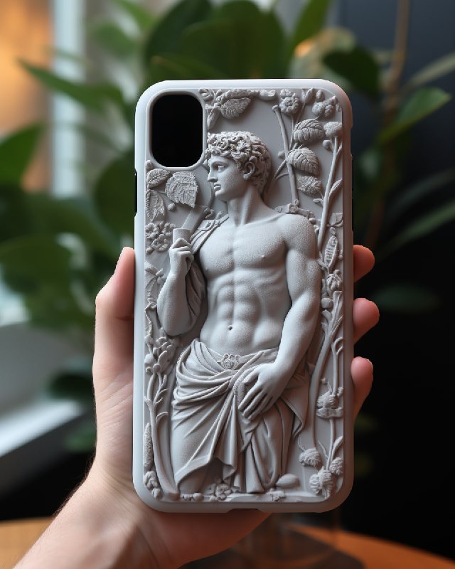 Roman Relief Engraved iPhone Case Hyper-Realistic Design
