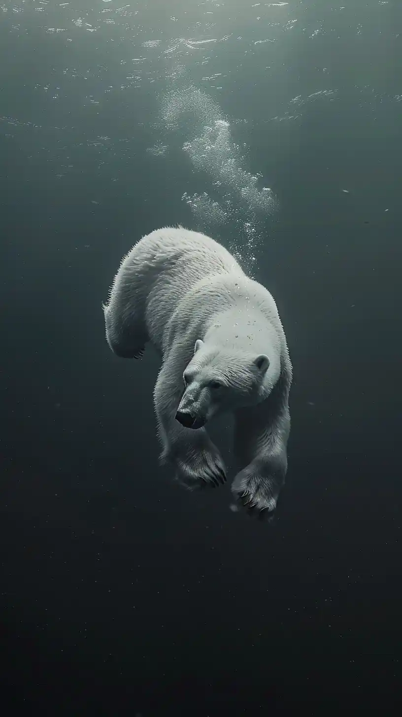 Realistic Polar Bear Dive