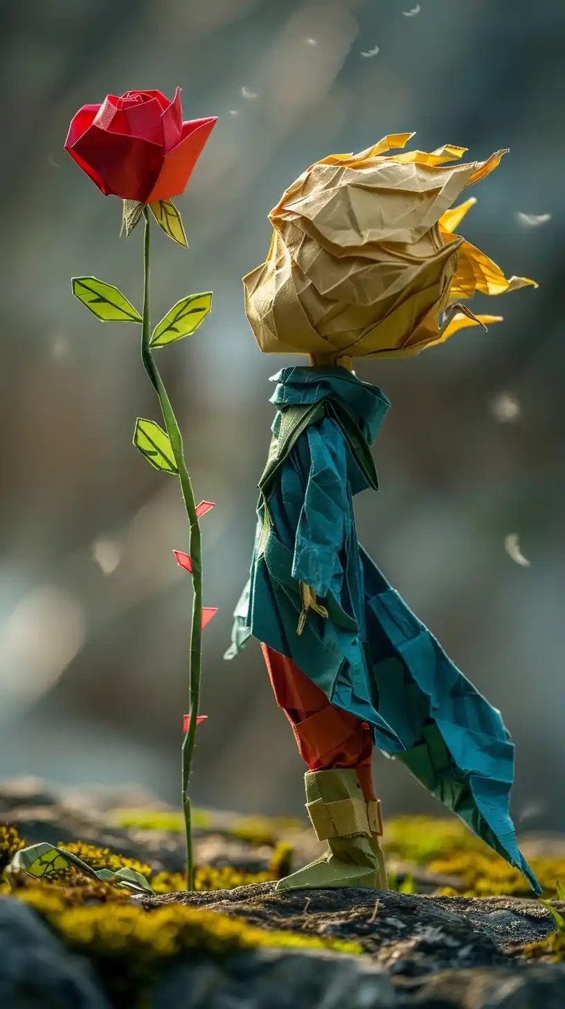 Origami Prince and Rose