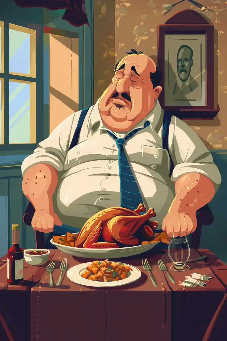 Cartoon Beluga Feasting Drumstick