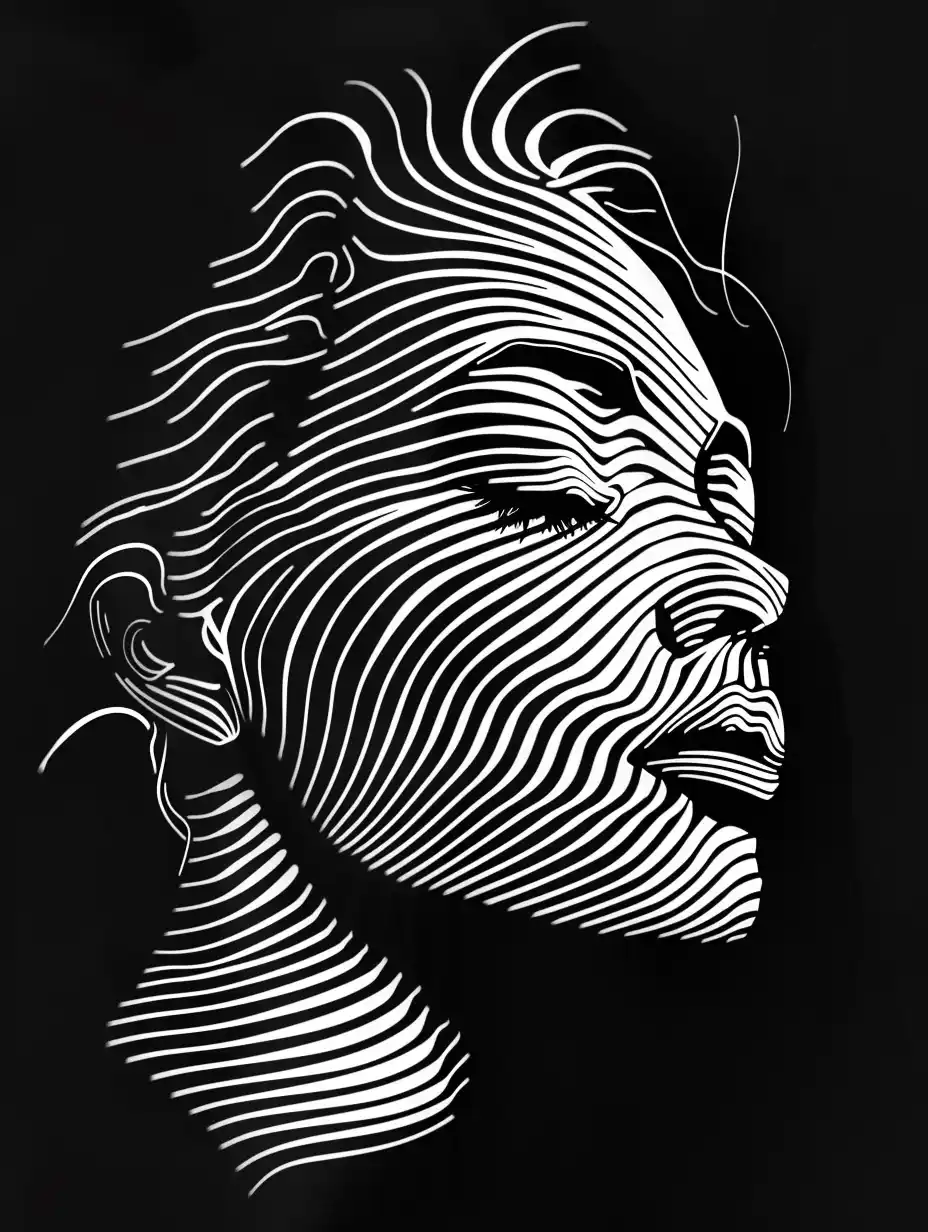 Op Art Woman Face
