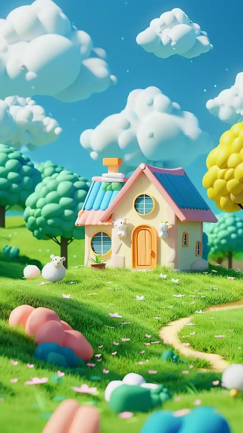 Nintendo Grass Field Scene