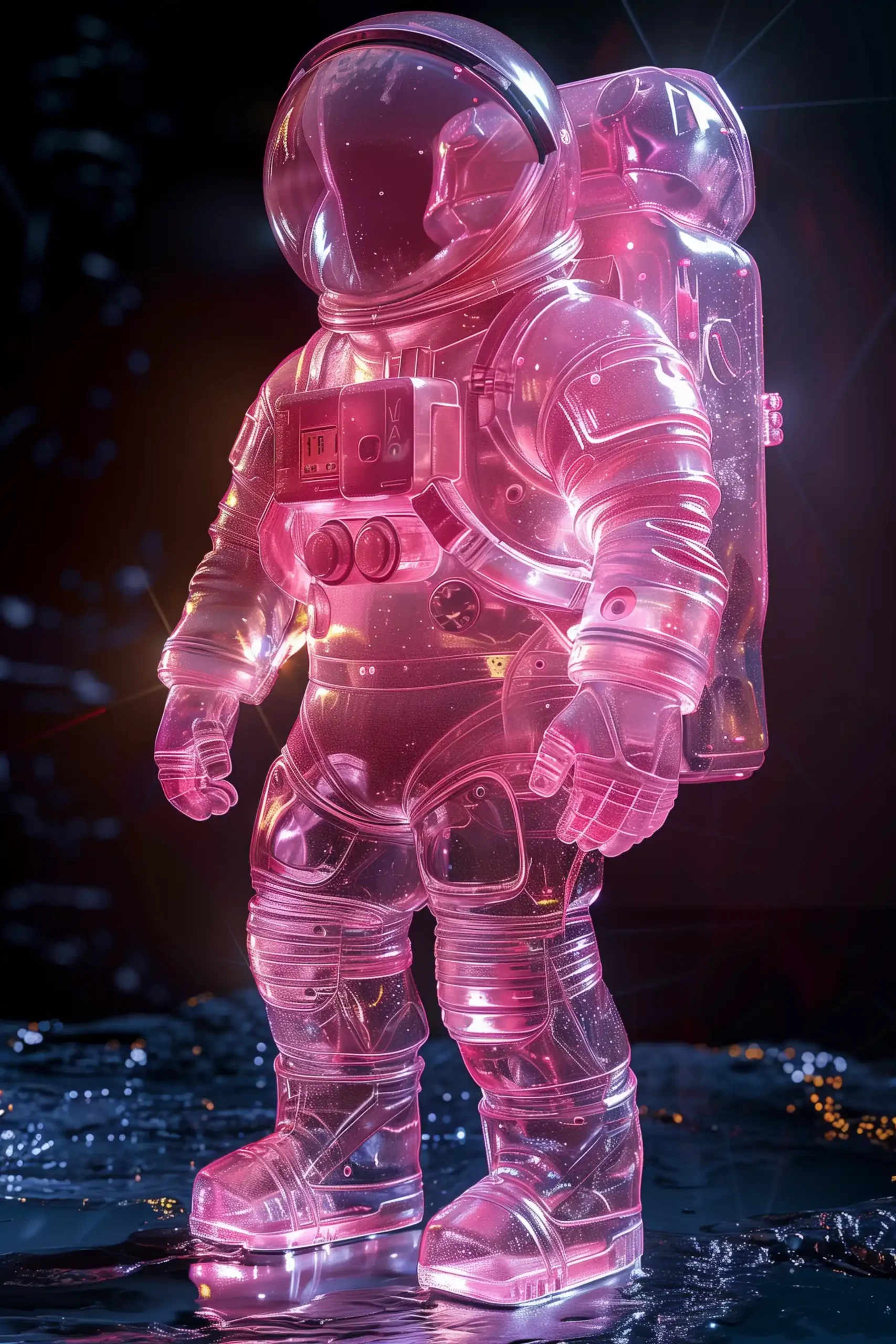 Ultra-Realistic Pink Astronaut