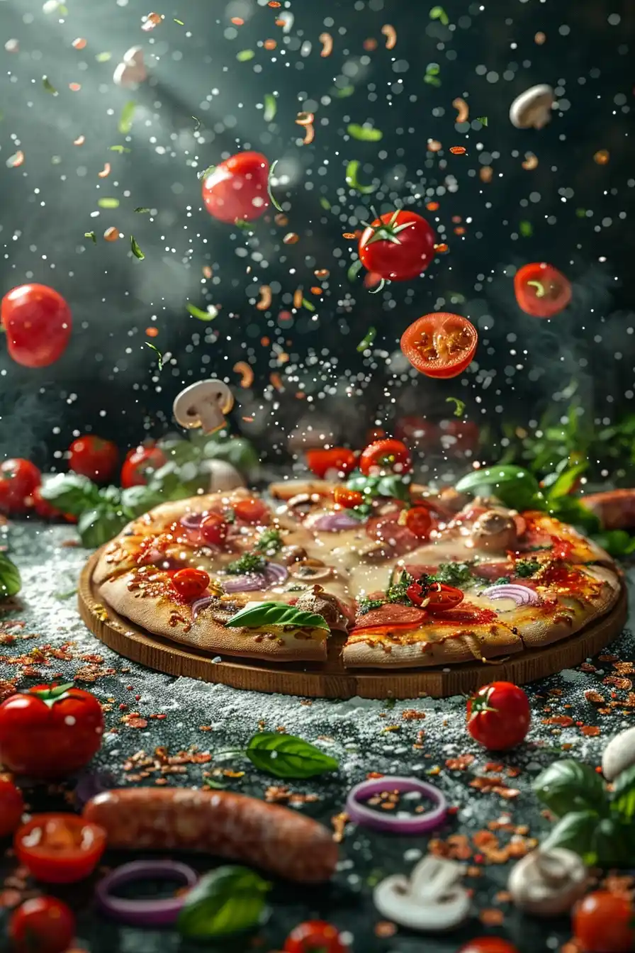 Realistic Space Pizza Ingredients