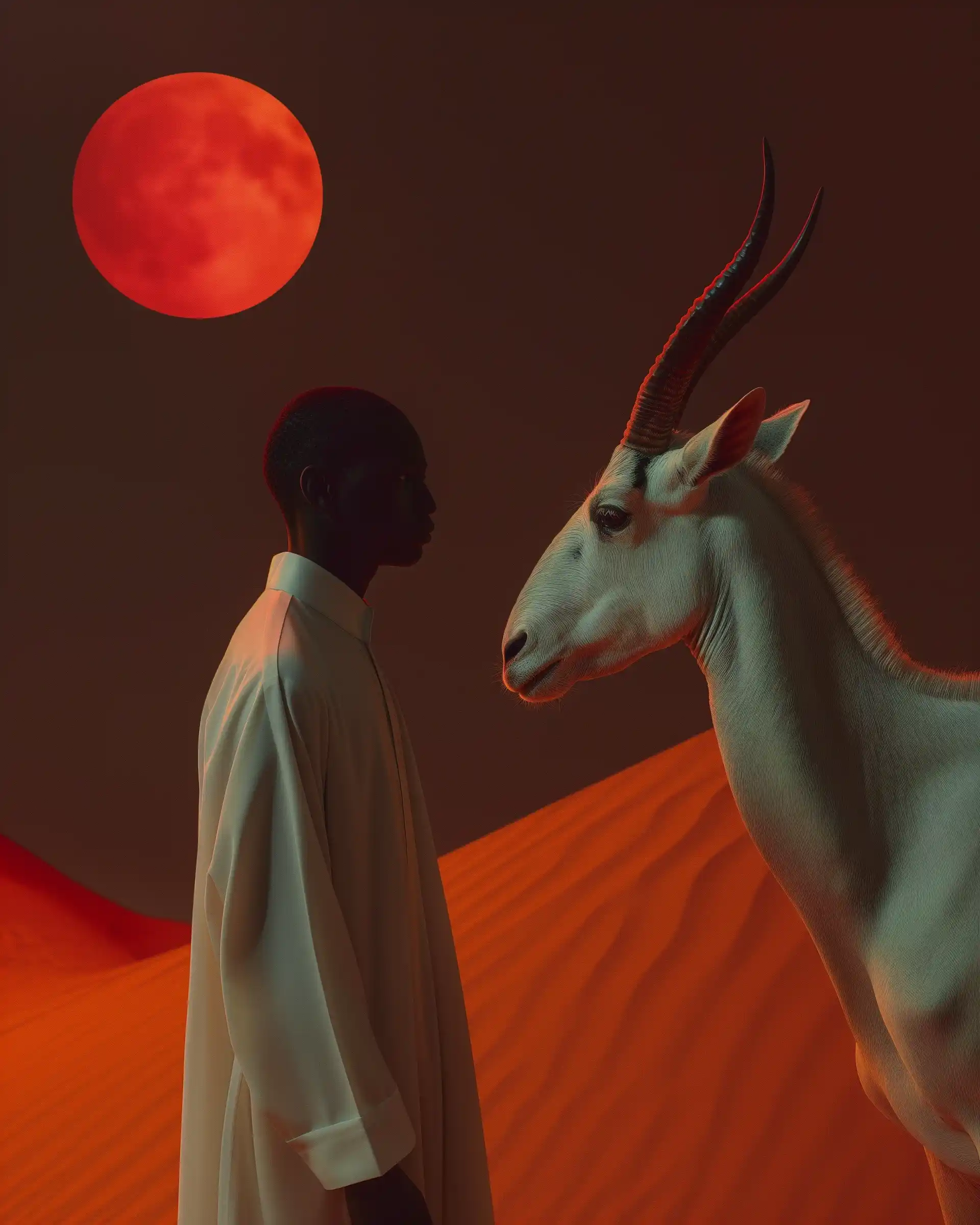 Arabian Oryx in Hyper-Realism