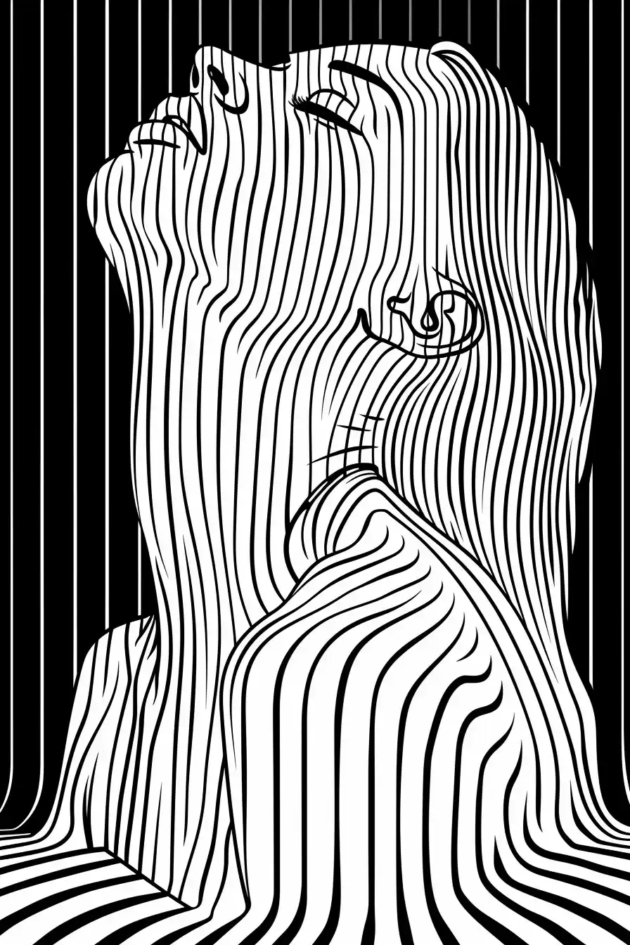Optical Illusion Woman Graphic Vector