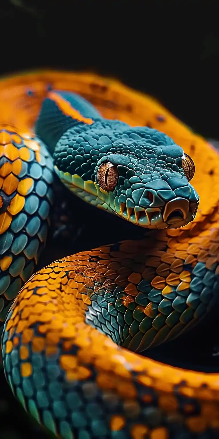 Realistic Orange Snake Photo