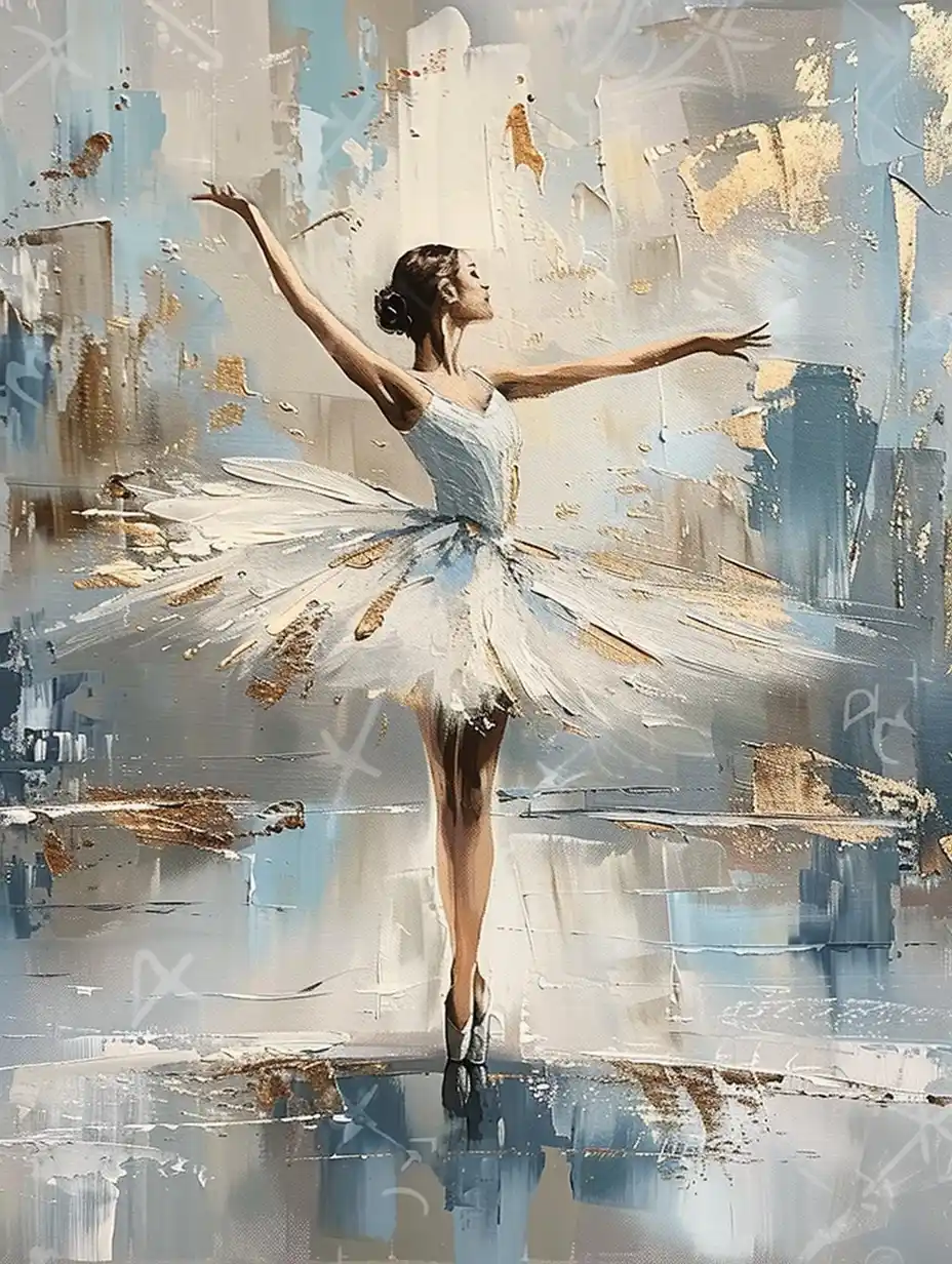 Oil Ballerina in Dreamy Water