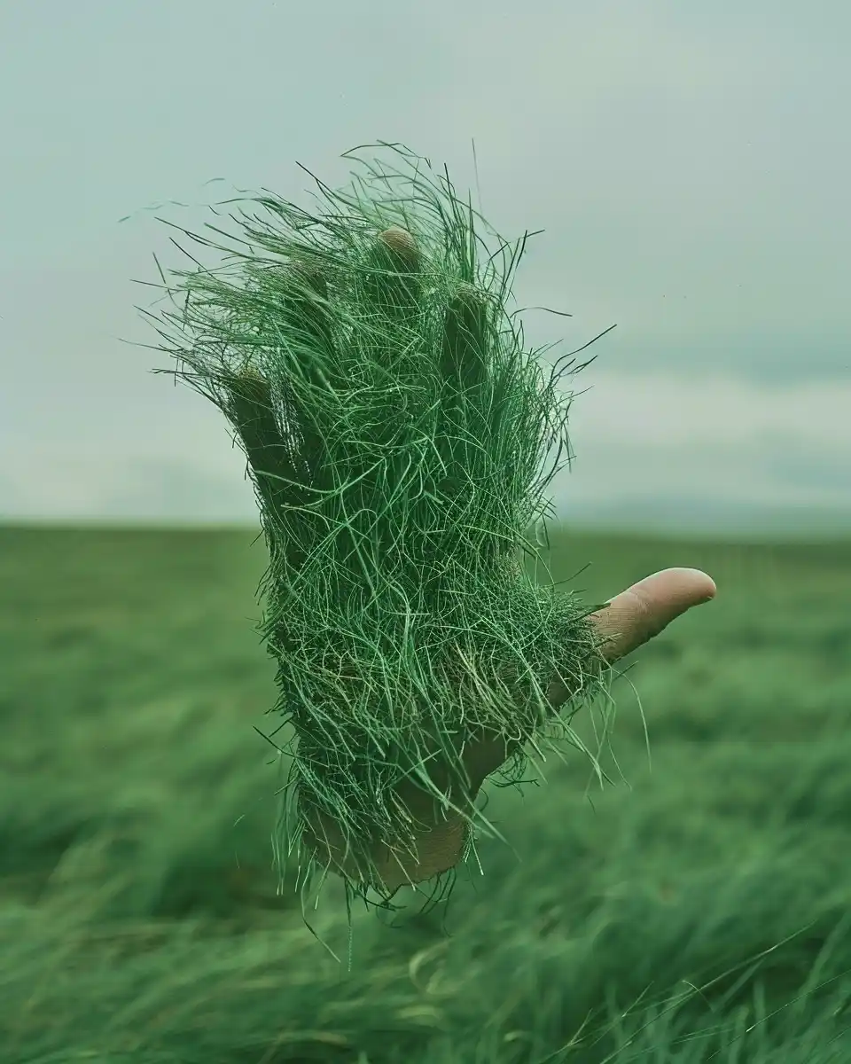 Surrealist Grass Hand