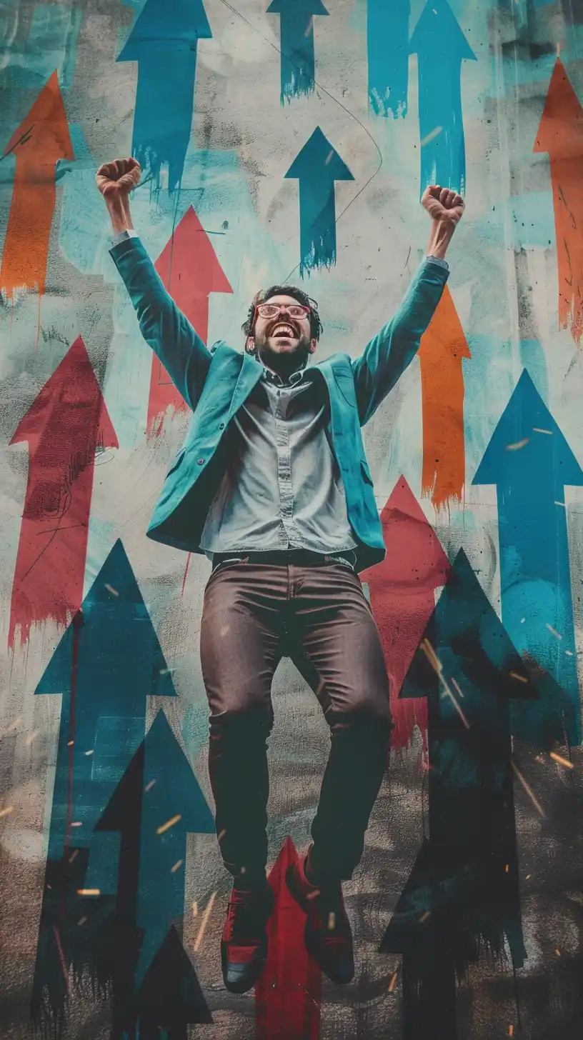 Ascending Man with Arrows