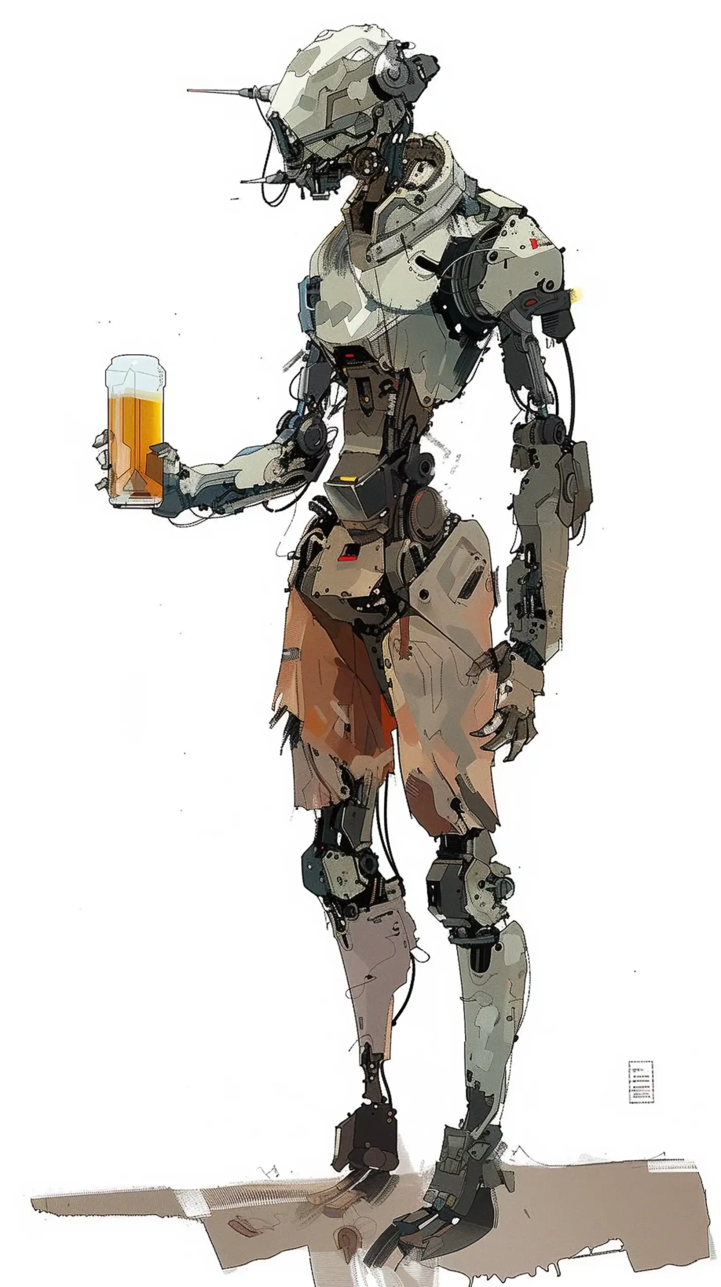 Techno Robot with Beer
