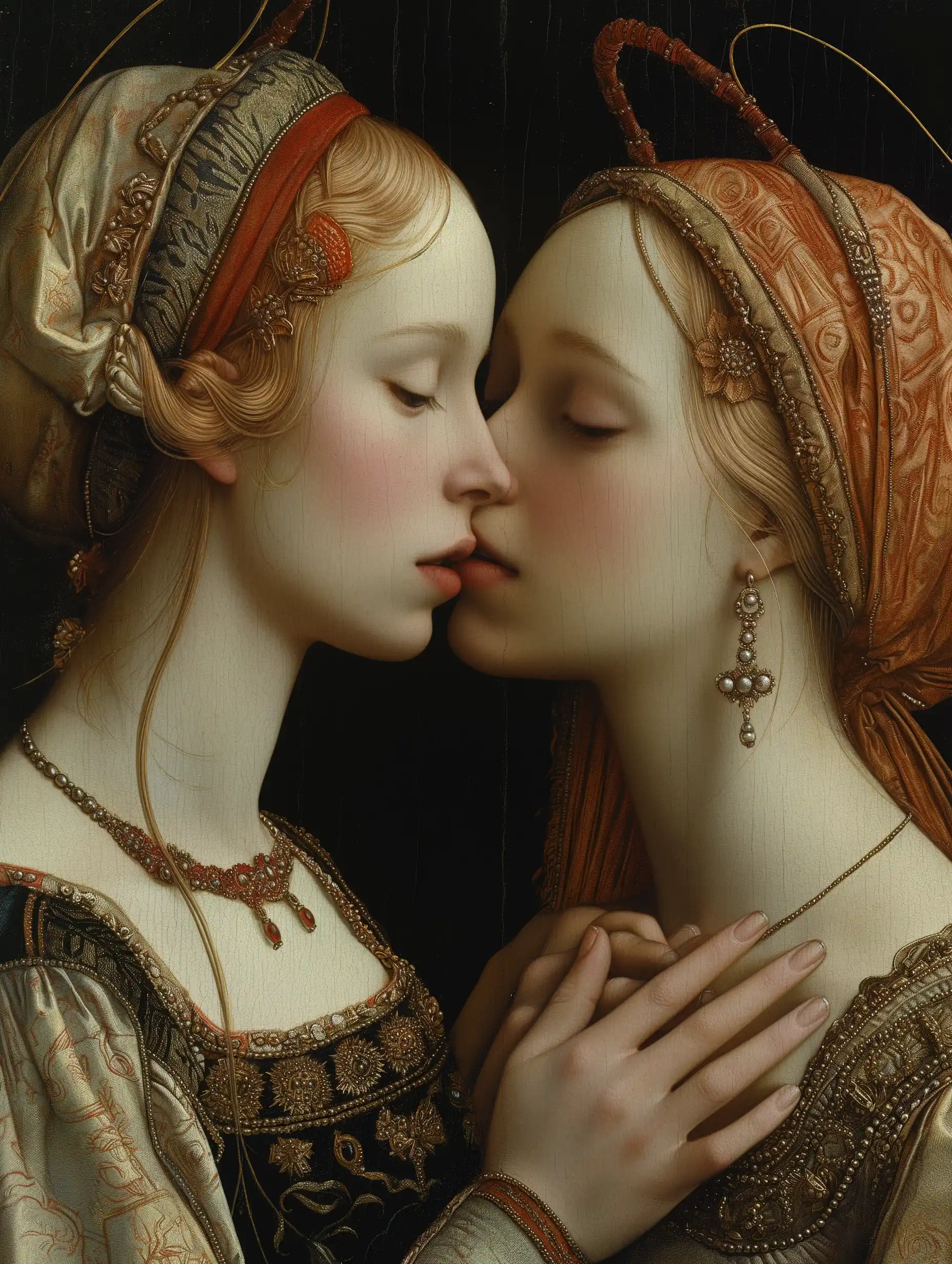 Ornate Raphaelite Lovers Portrait