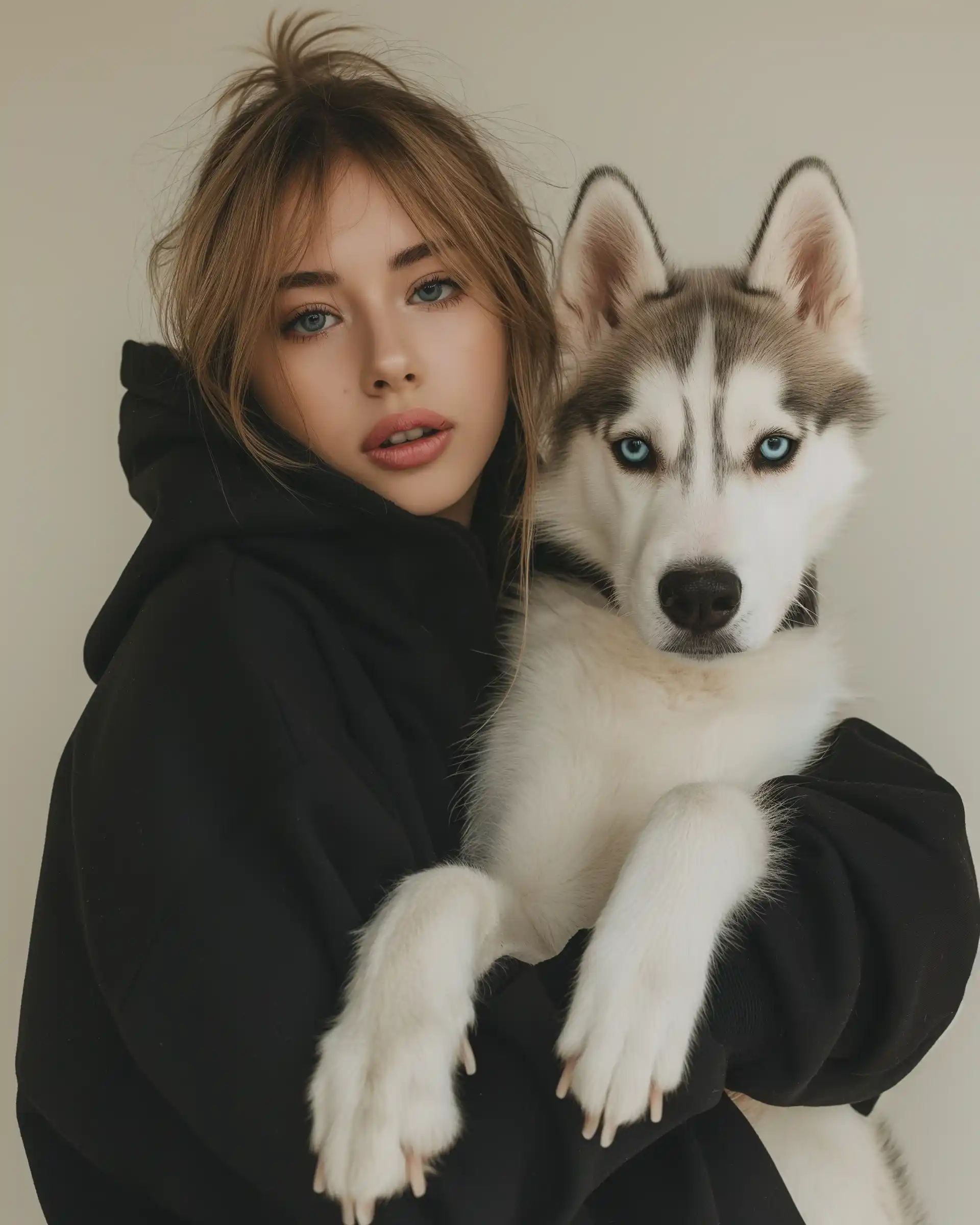 Fashion Silhouette with Husky