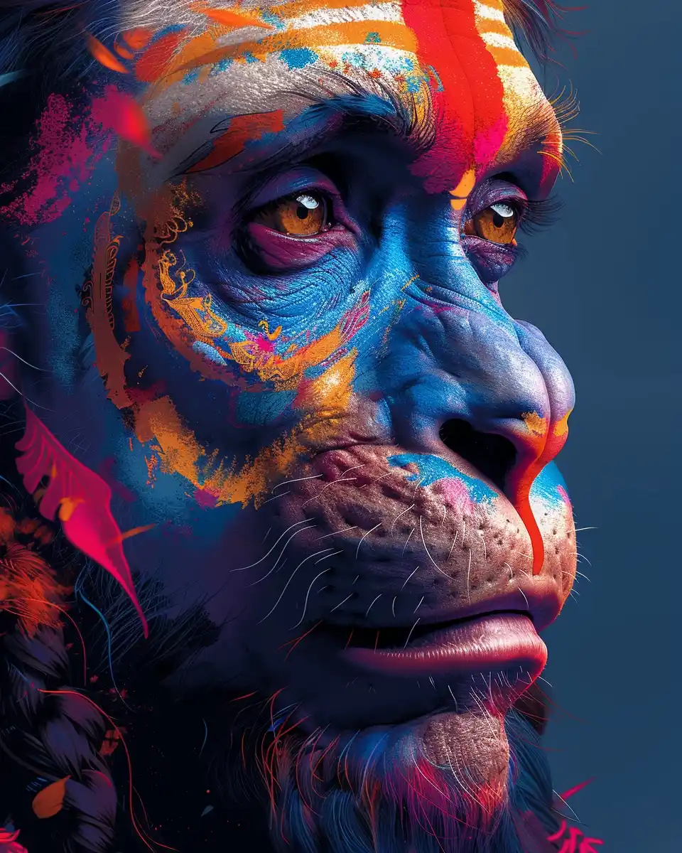 WPAP Hanuman Portrait