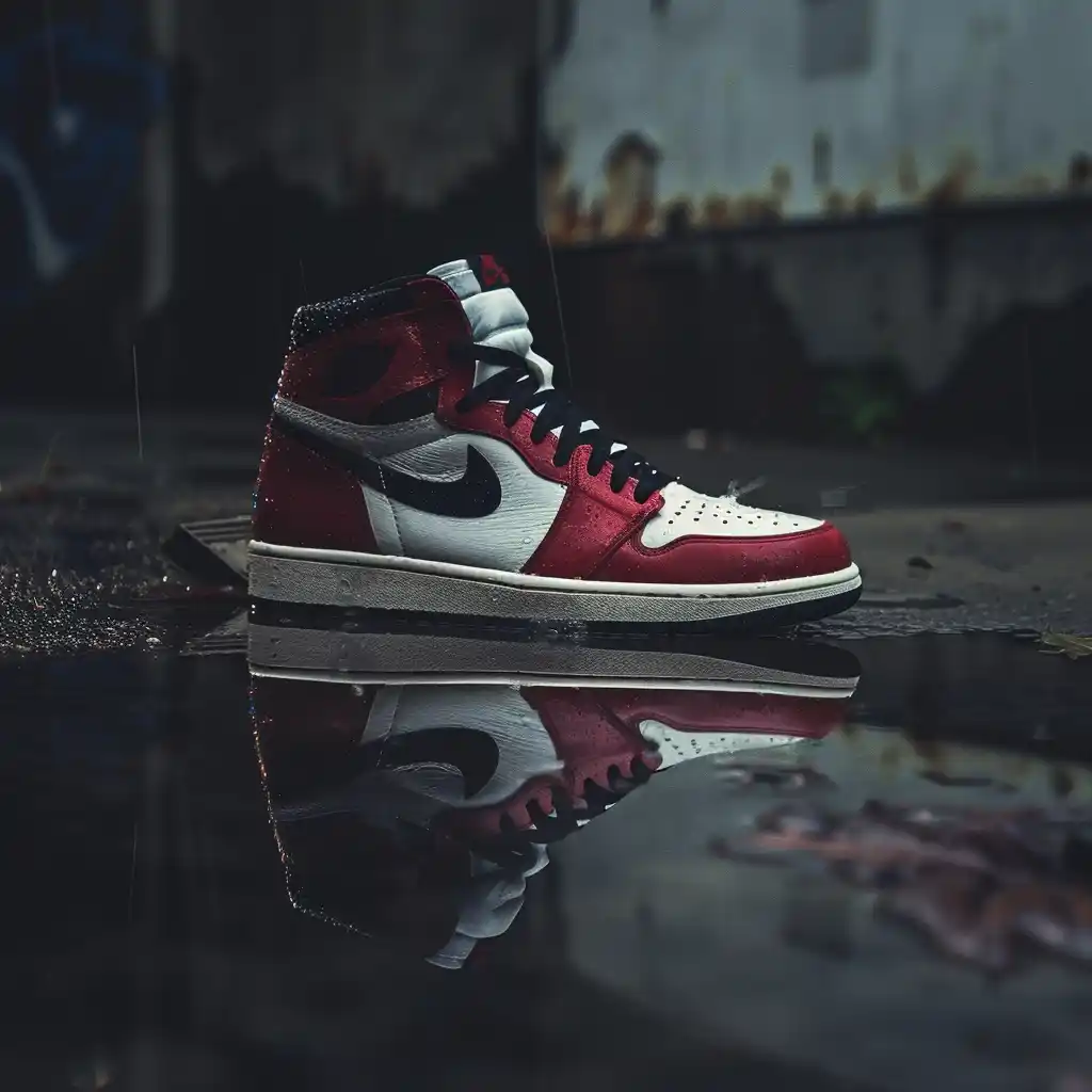 Jordan 1 Chicago Shoe Reflection