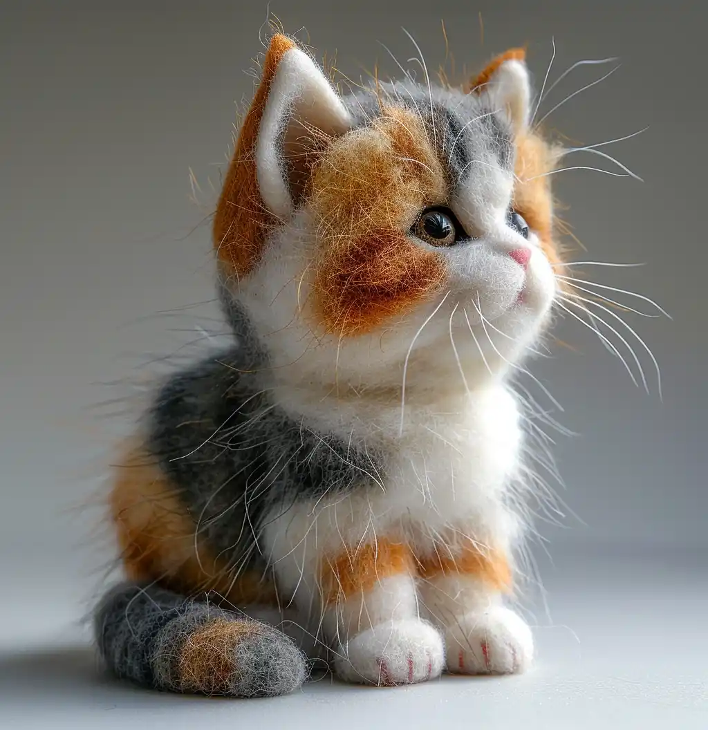 Needle Felted Cat Portrait