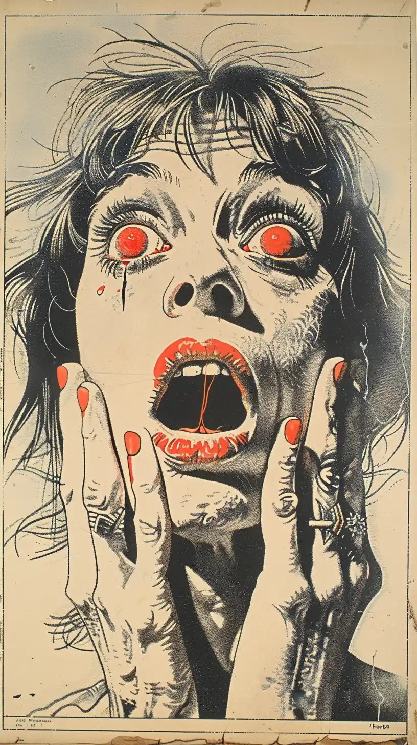 Crumb-Style Surprised Woman