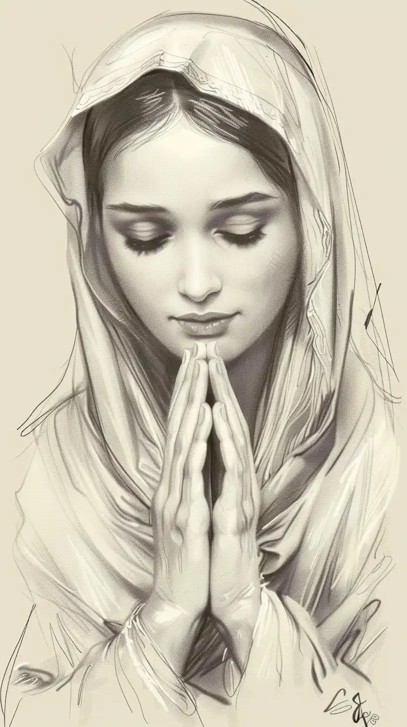 Retro Sketch of Mary