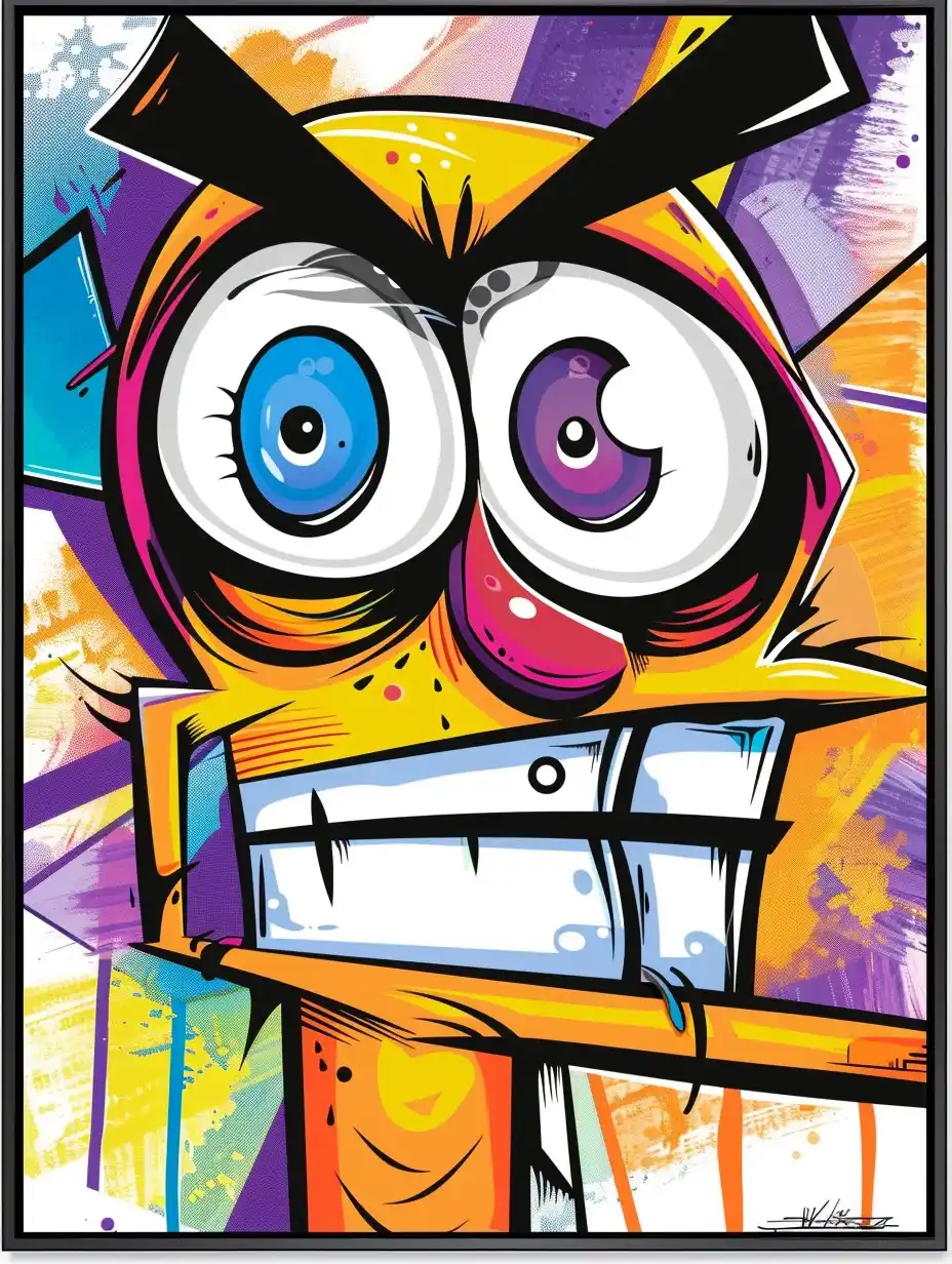 Graffiti Cartoon Character Square
