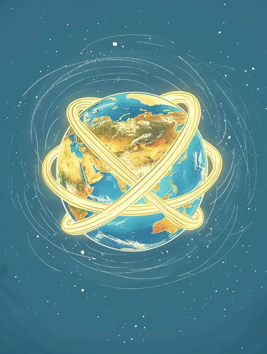 Golden Knot Above Earth
