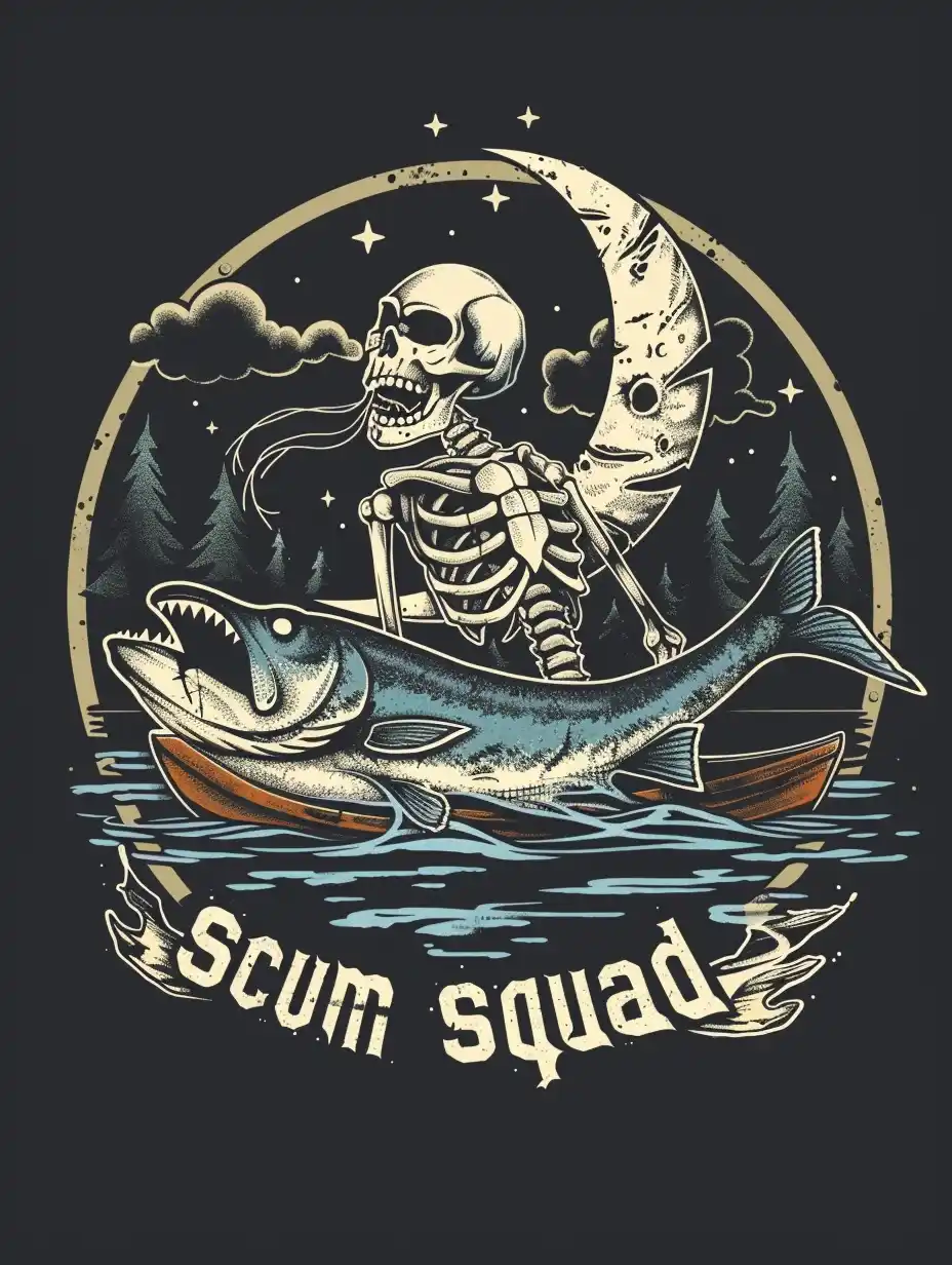 Skeleton Night Fishing