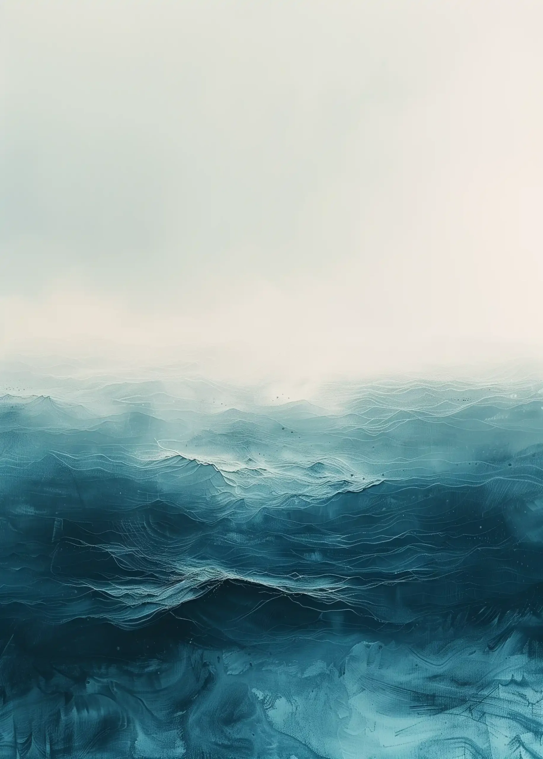 Minimalist Blue Sea  Sky