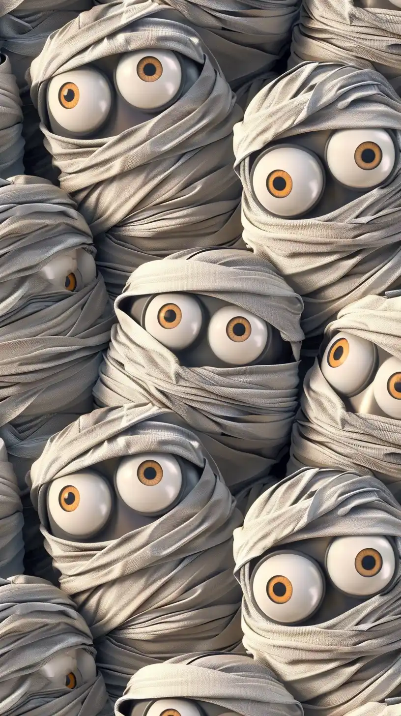 Cartoon Mummy Pattern 3D