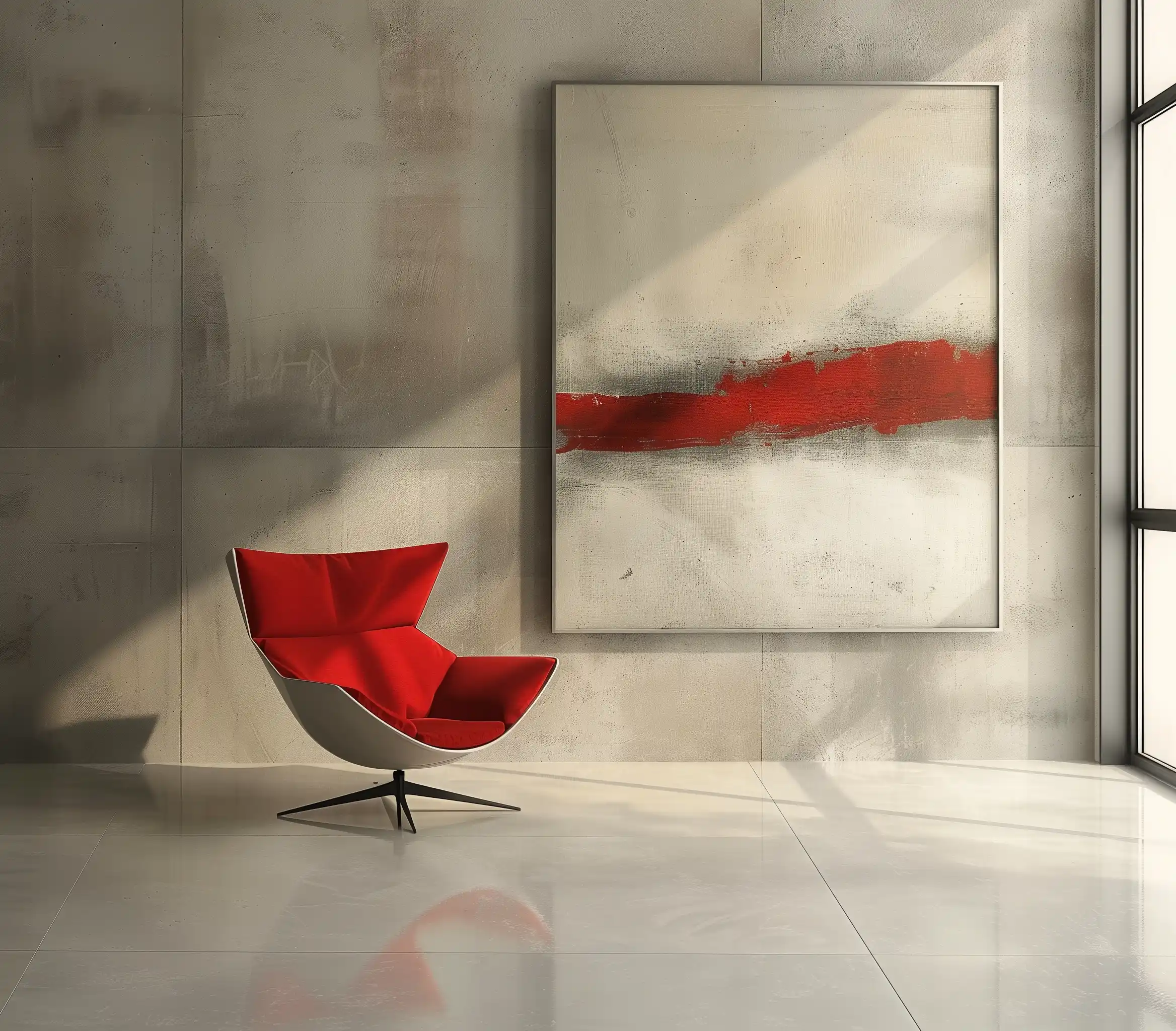 Realistic Red Chair Art