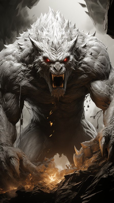 Fantasy Pencil Drawing of Dominating DnD Enemy Monster