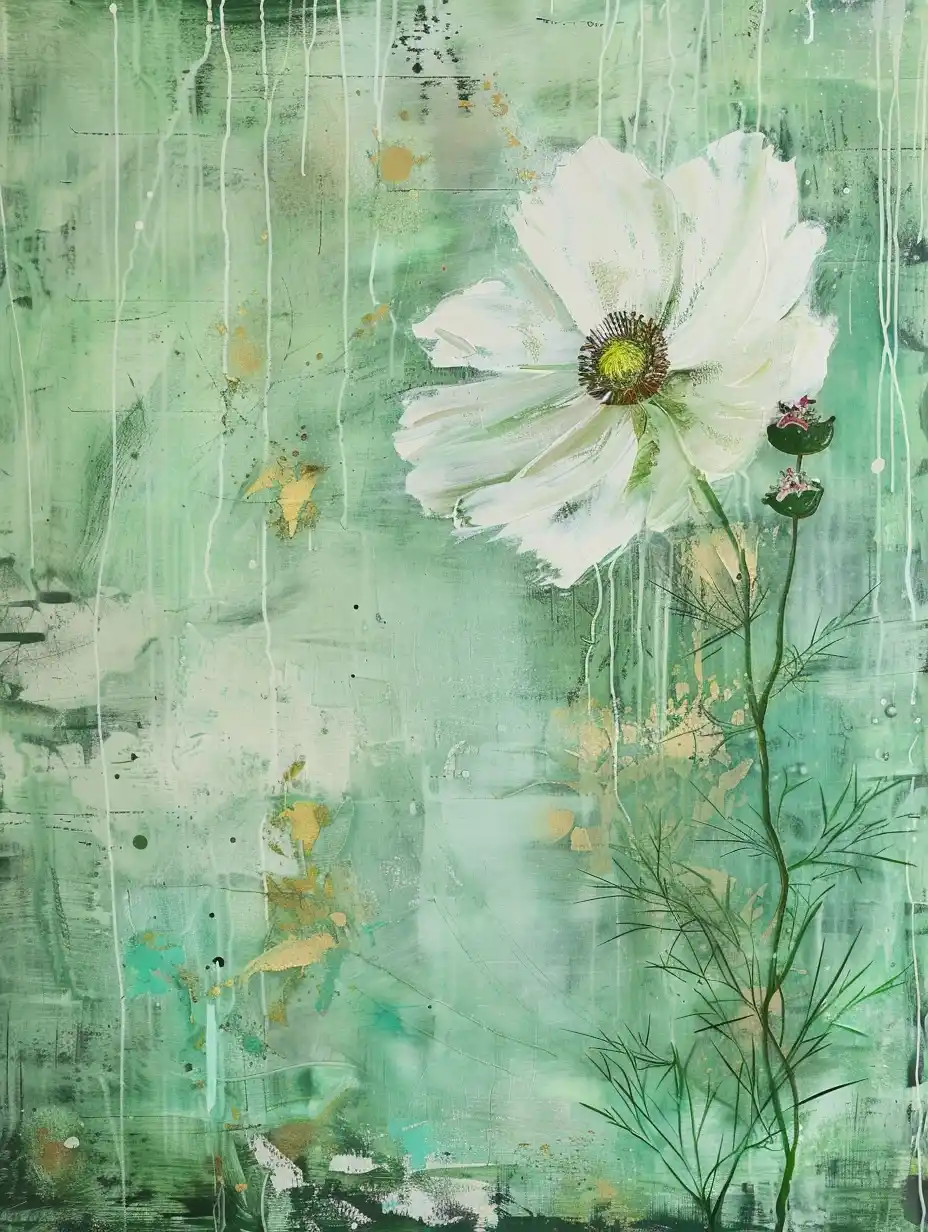 Cosmos on Green Wall