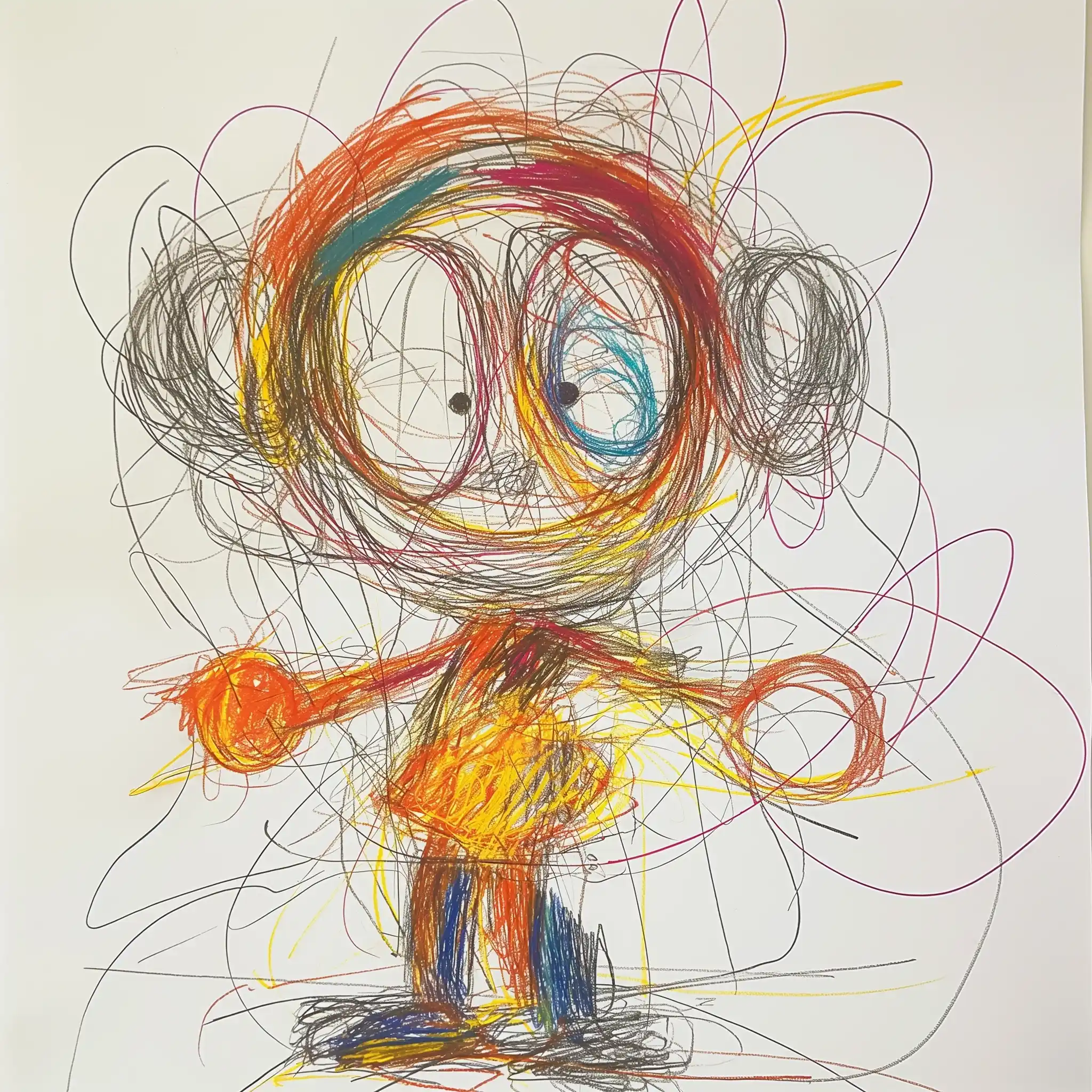 Murakami-Inspired Childs Scribble