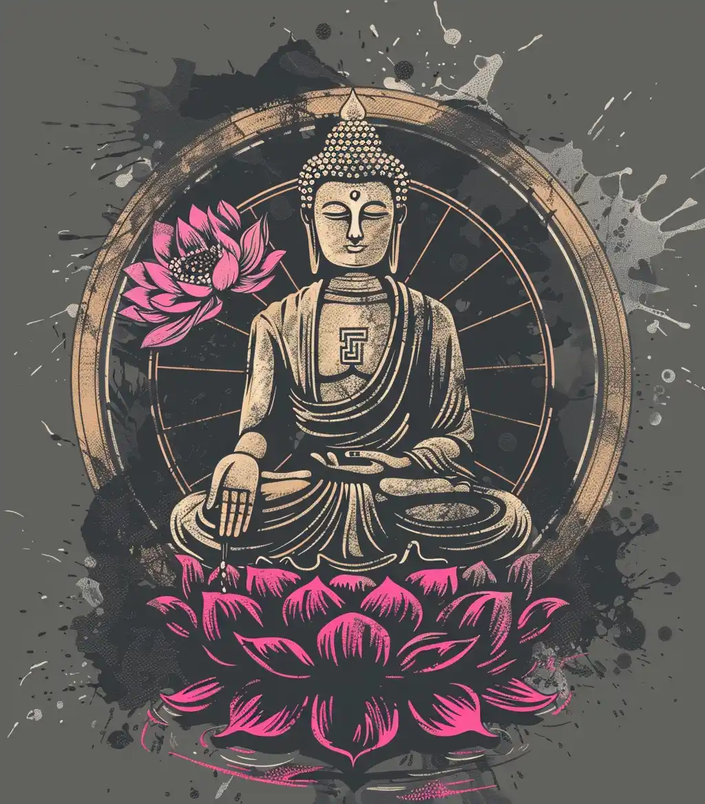 Vector Buddha Sticker Design