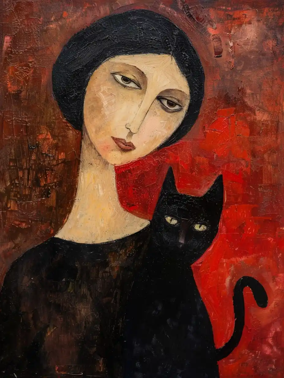 Modigliani Woman with Cat