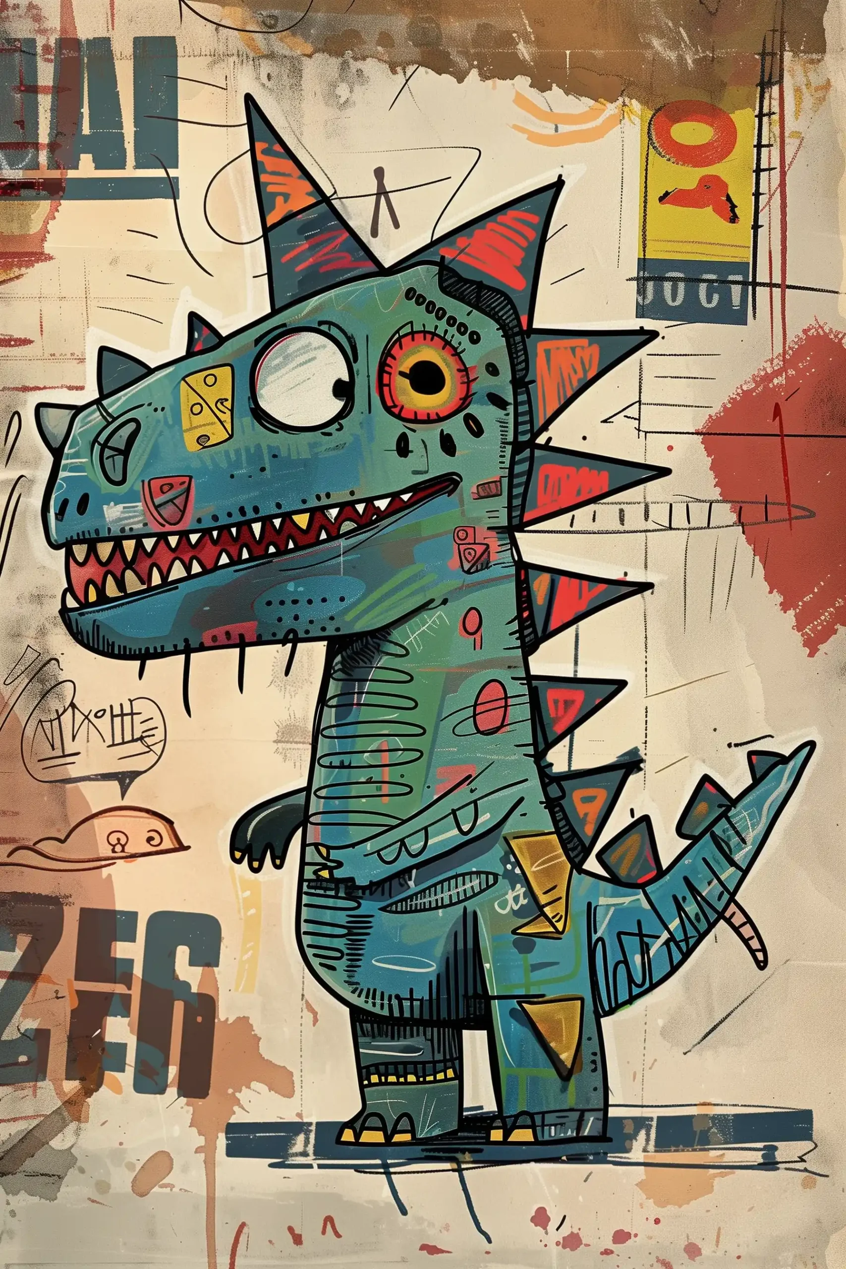Basquiat Dino Illustration